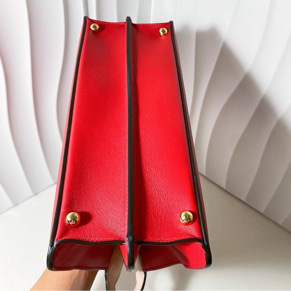 Fendi Red Leather Peekaboo Handbag - Picture 9 of 12